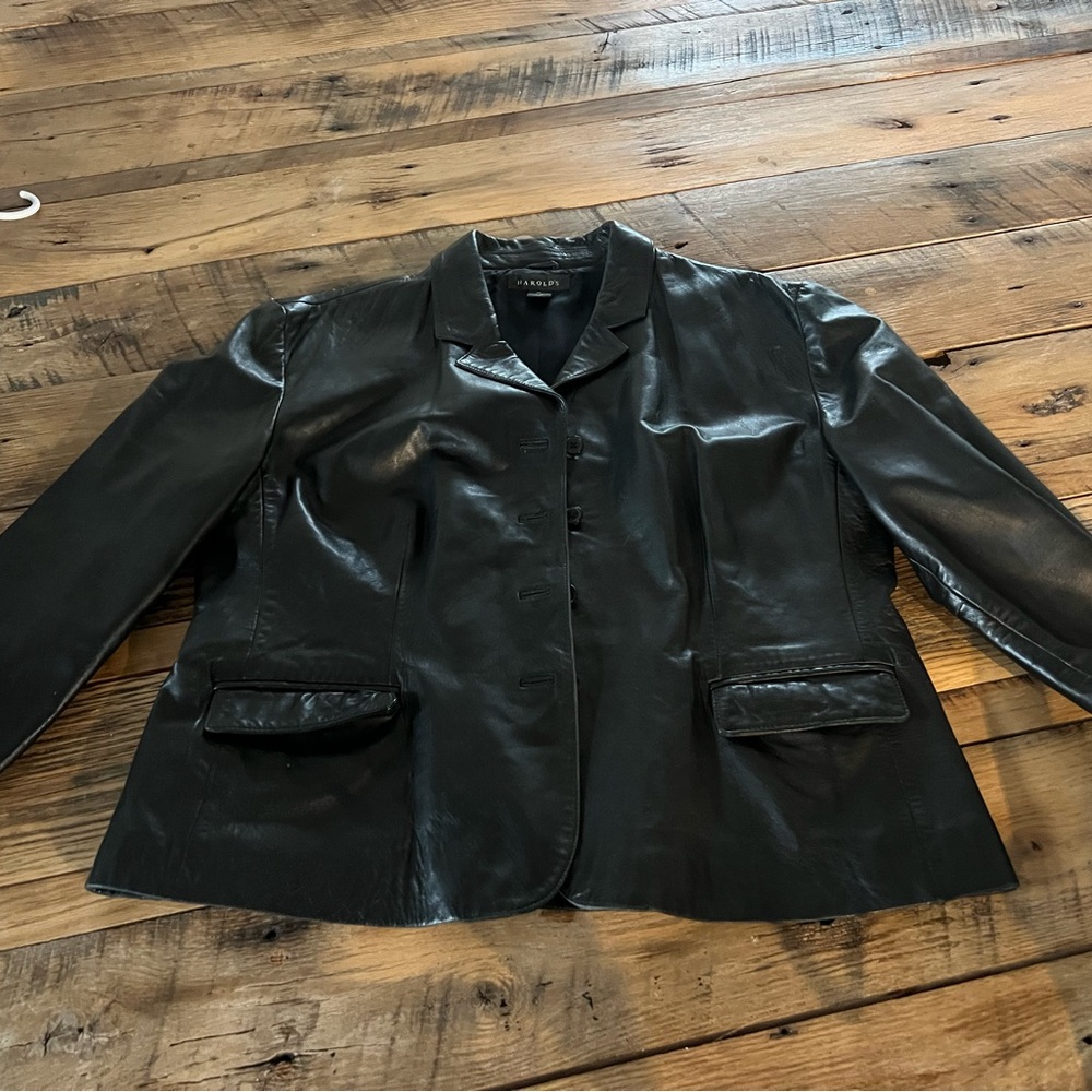 Harold's Classic Black Leather Jacket